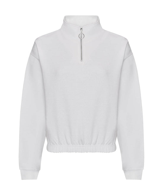 Arctic White - Women's cropped ¼-zip sweat