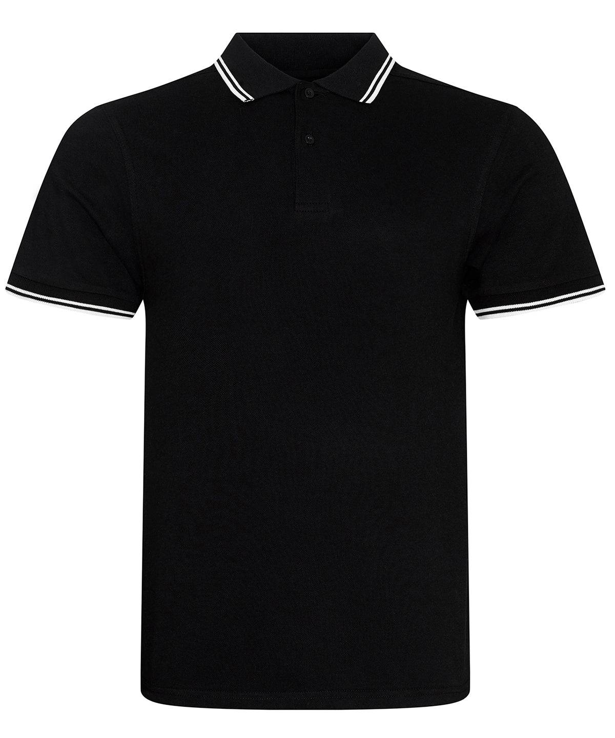 Black/White - Stretch tipped polo