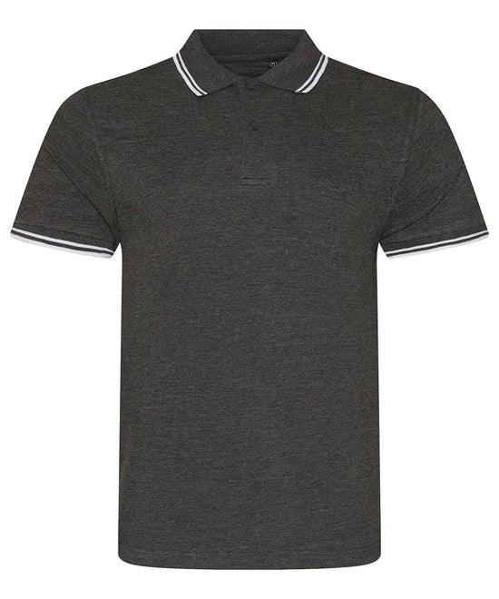 Charcoal/White - Stretch tipped polo