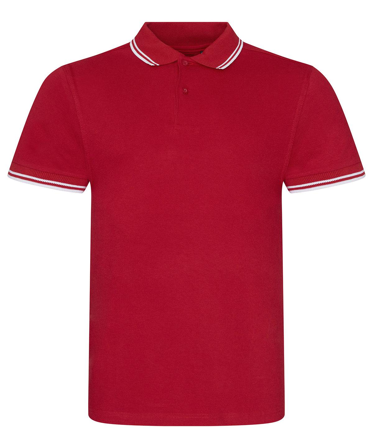 Red/White - Stretch tipped polo