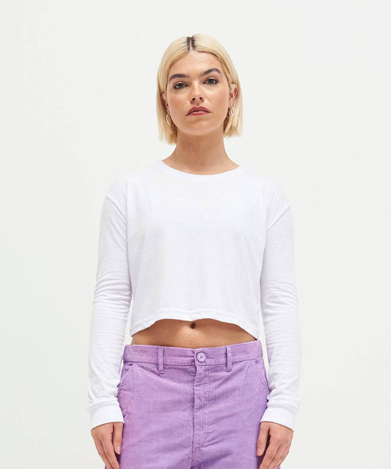 Dusty Pink - Women's long sleeve cropped T