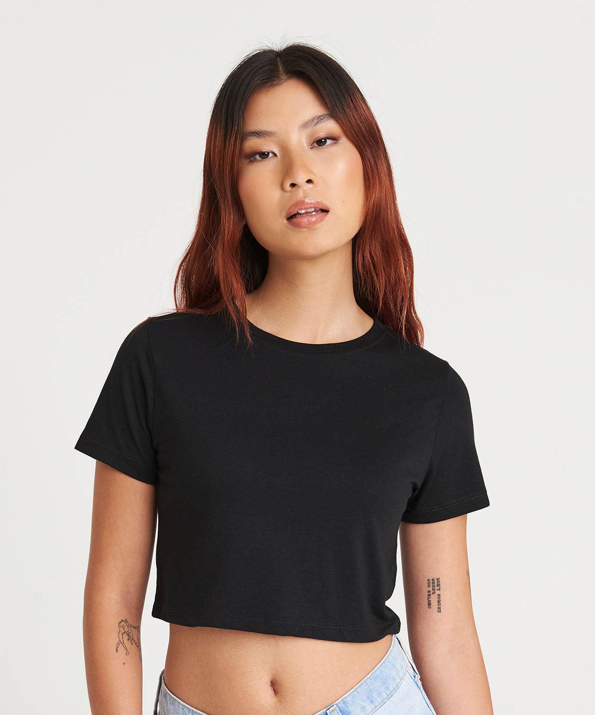 Solid Black - Women's triblend cropped T