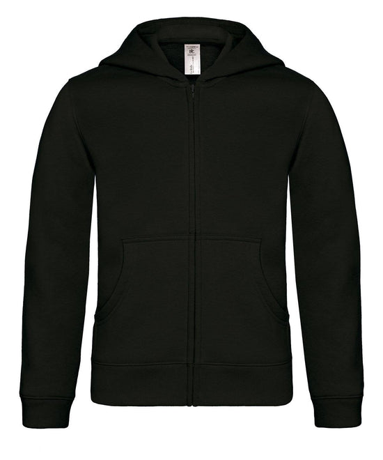 Black - B&C Hooded full-zip /kids