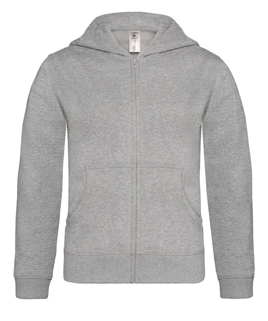 Heather Grey - B&C Hooded full-zip /kids