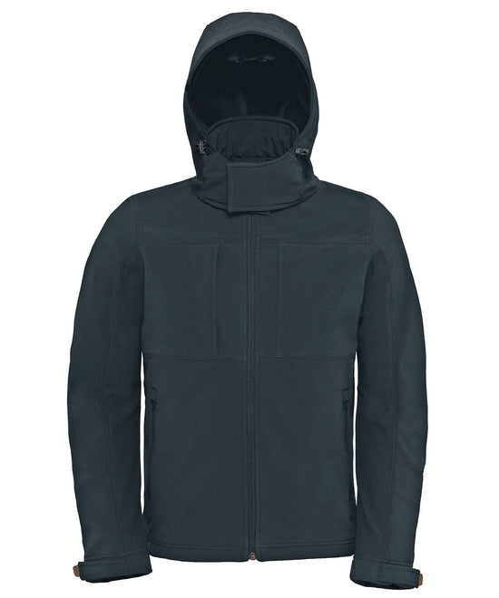 Dark Grey - B&C Hooded softshell /men