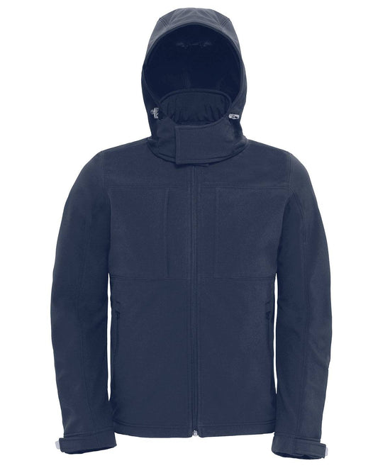 Navy - B&C Hooded softshell /men