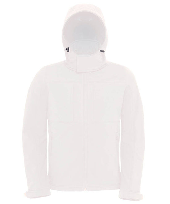 White - B&C Hooded softshell /men