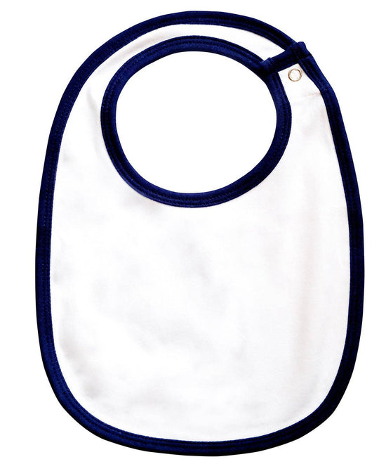 White/Nautical Navy - Single layer bib