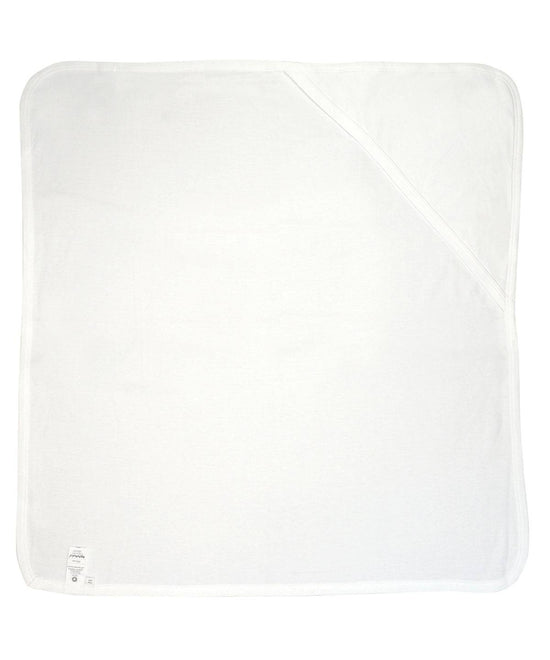 Organic White/White - Baby organic hooded blanket