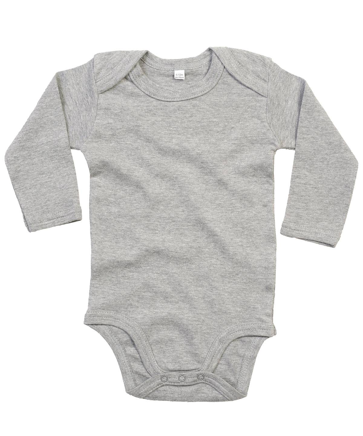 Heather Grey Melange - Baby organic long sleeve bodysuit