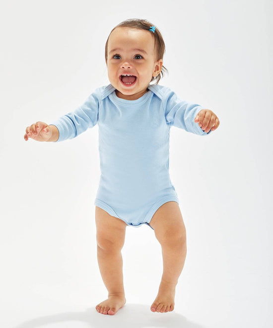 Heather Grey Melange - Baby organic long sleeve bodysuit