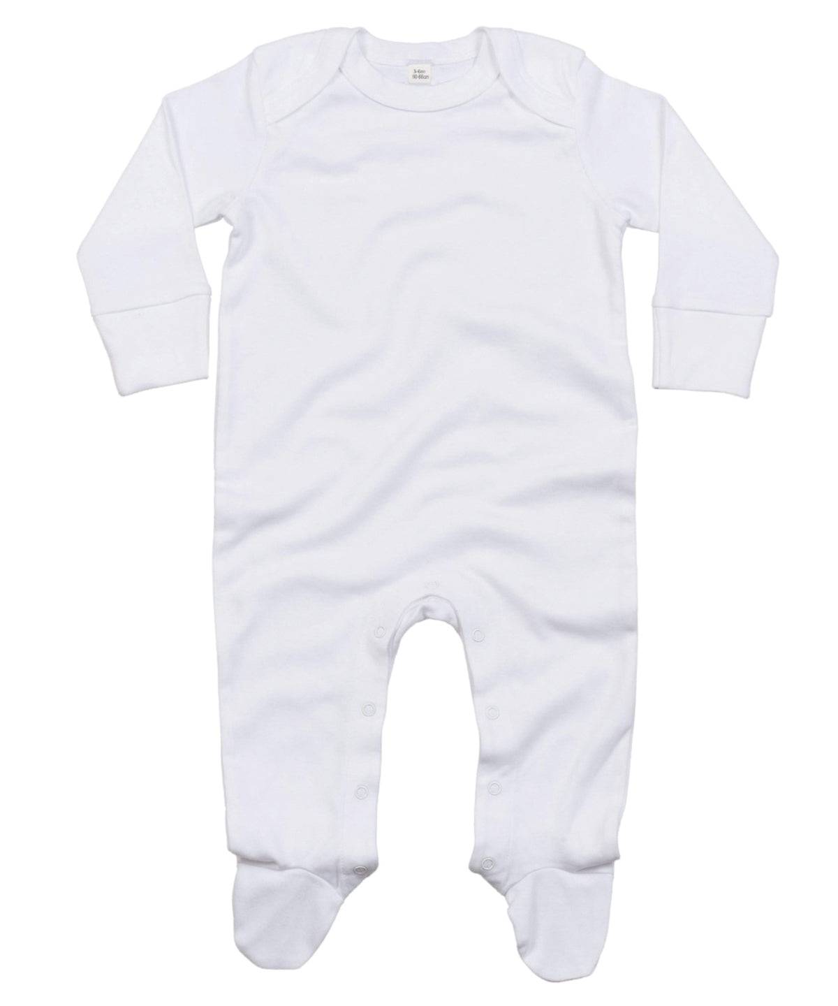 Organic White - Baby organic envelope sleepsuit with mitts