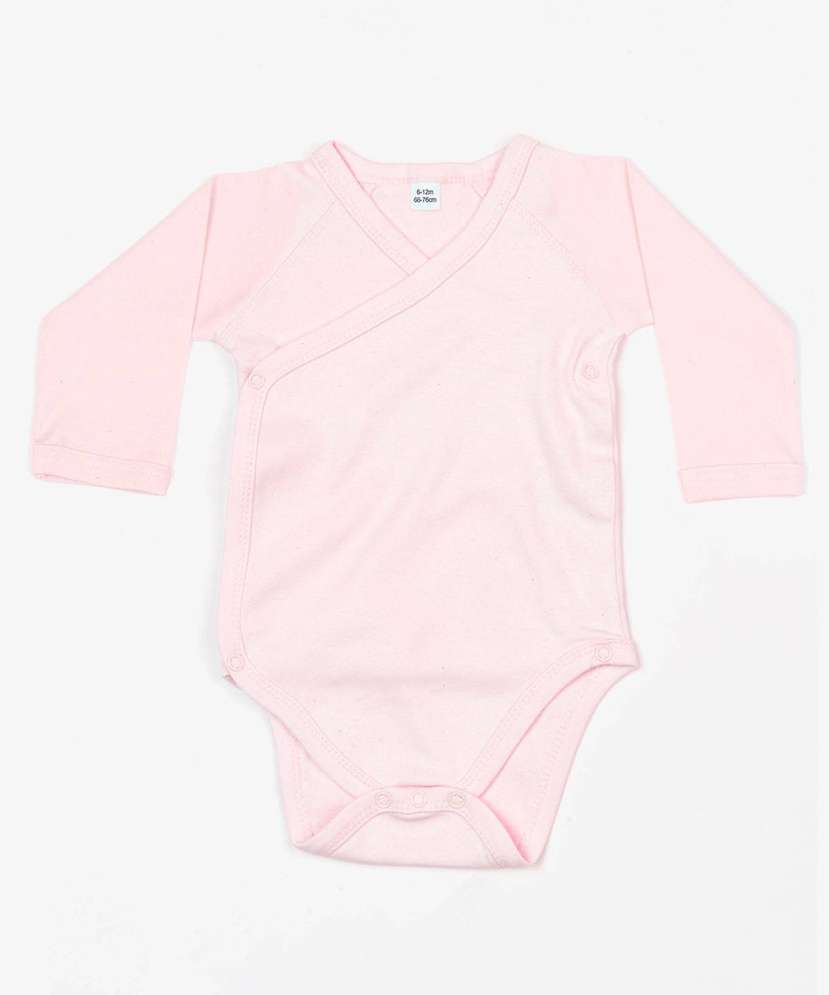 Powder Pink - Baby long sleeve kimono bodysuit