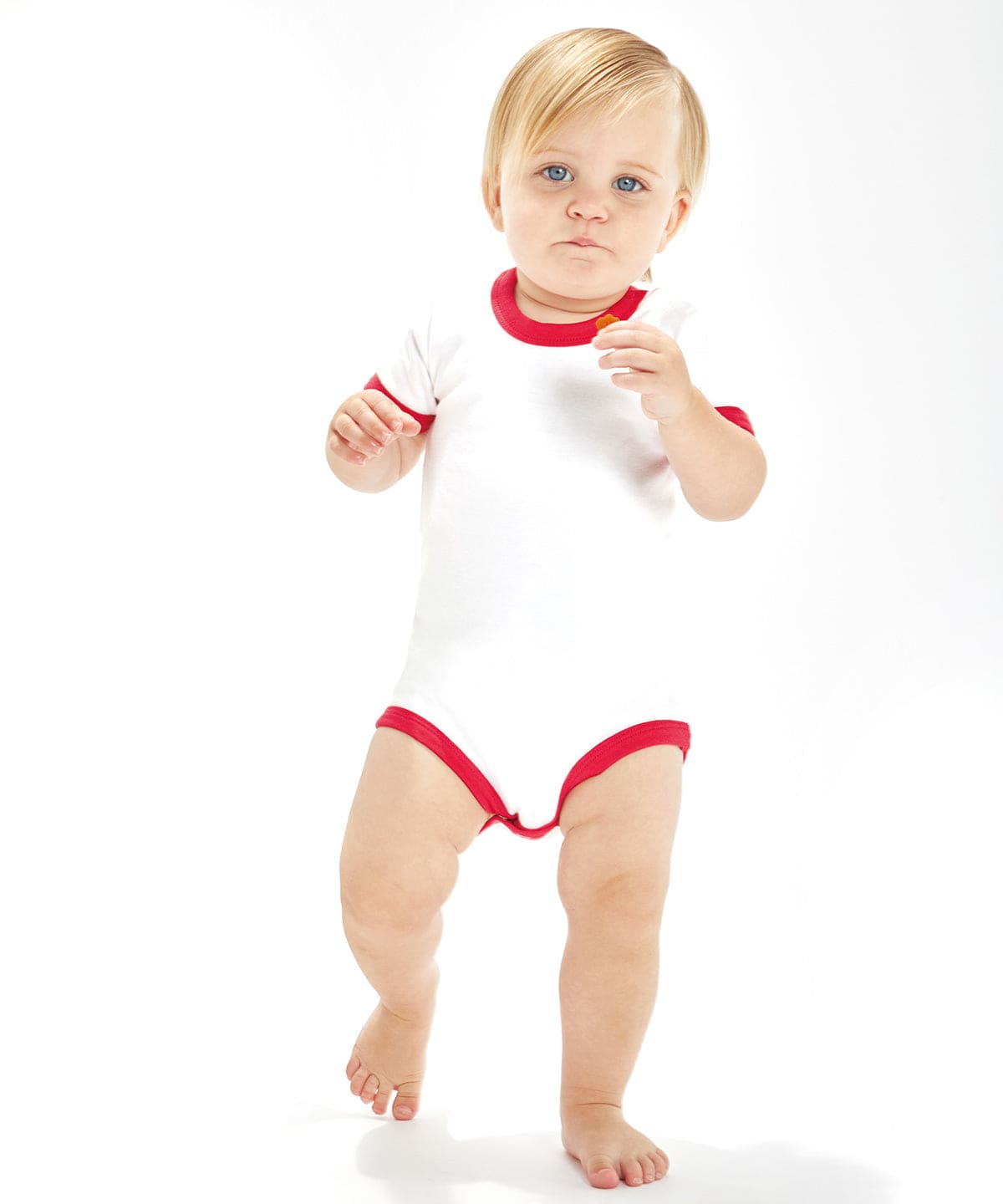 Organic White/Bubblegum Pink - Ringer bodysuit