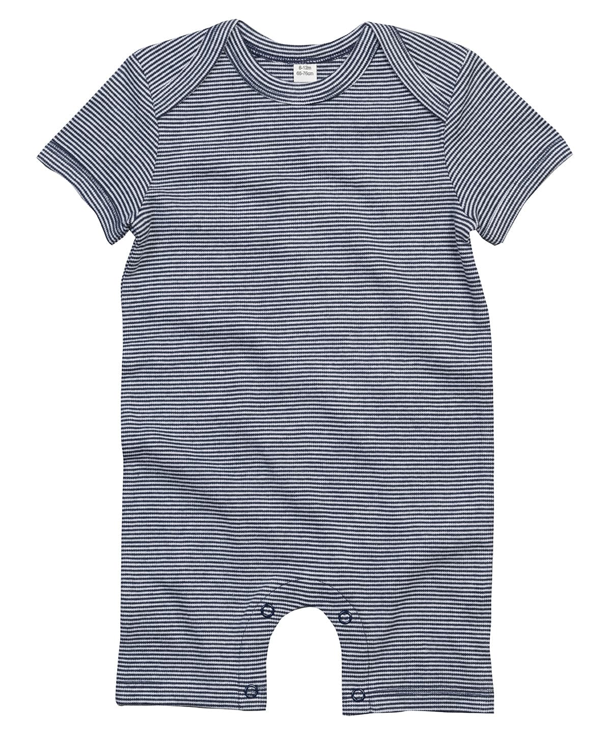 Organic White/Nautical Navy - Baby striped playsuit