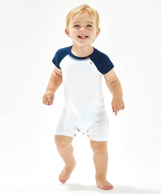 White/Heather Grey Melange/Red - Baby baseball playsuit