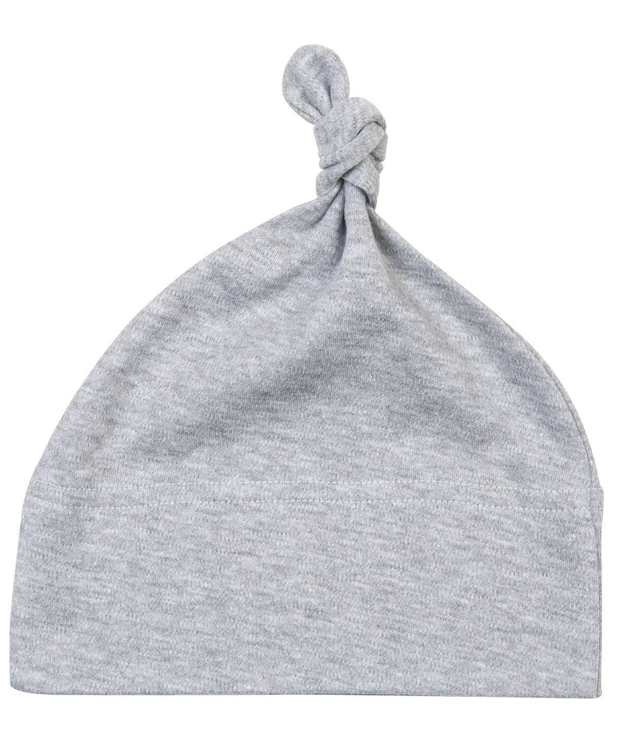 Heather Grey Melange - Baby one-knot hat