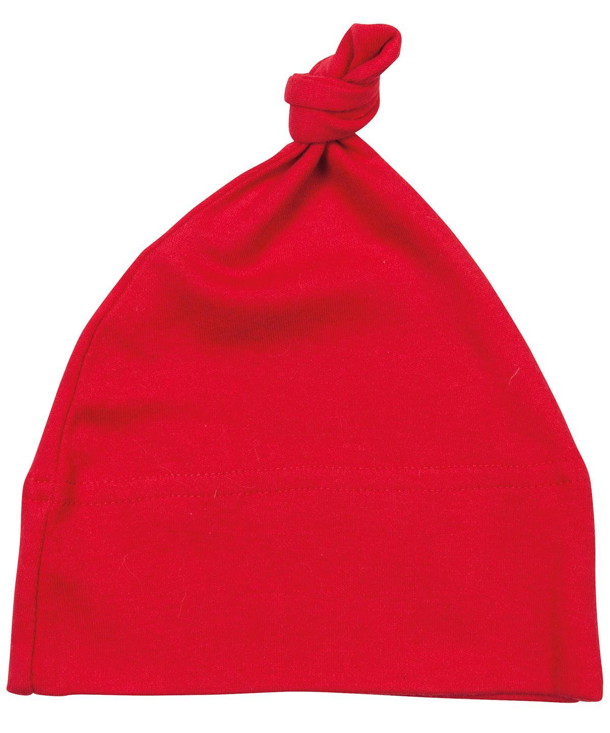 Red - Baby one-knot hat