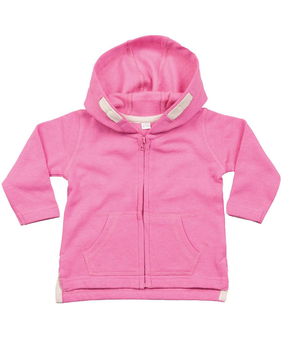 Bubblegum Pink - Baby zipped hoodie