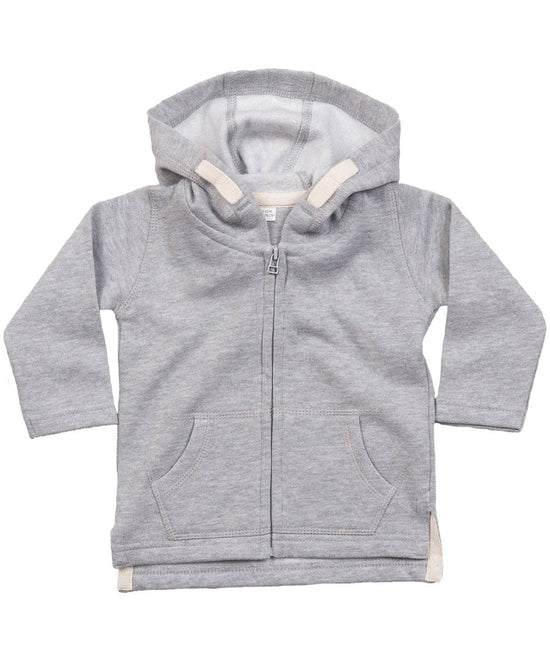 Heather Grey Marl - Baby zipped hoodie