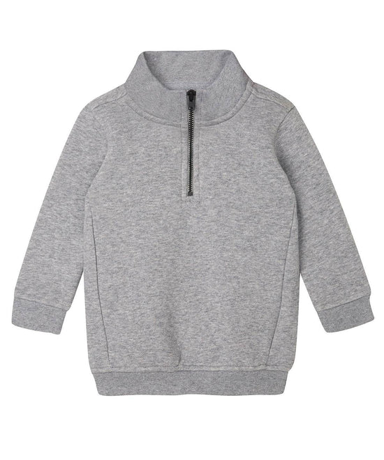 Heather Grey Melange - Baby ¼-zip sweatshirt