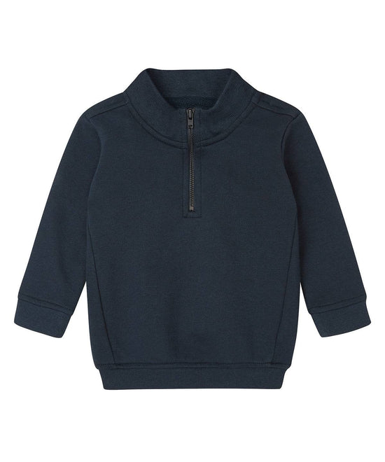 Navy - Baby ¼-zip sweatshirt