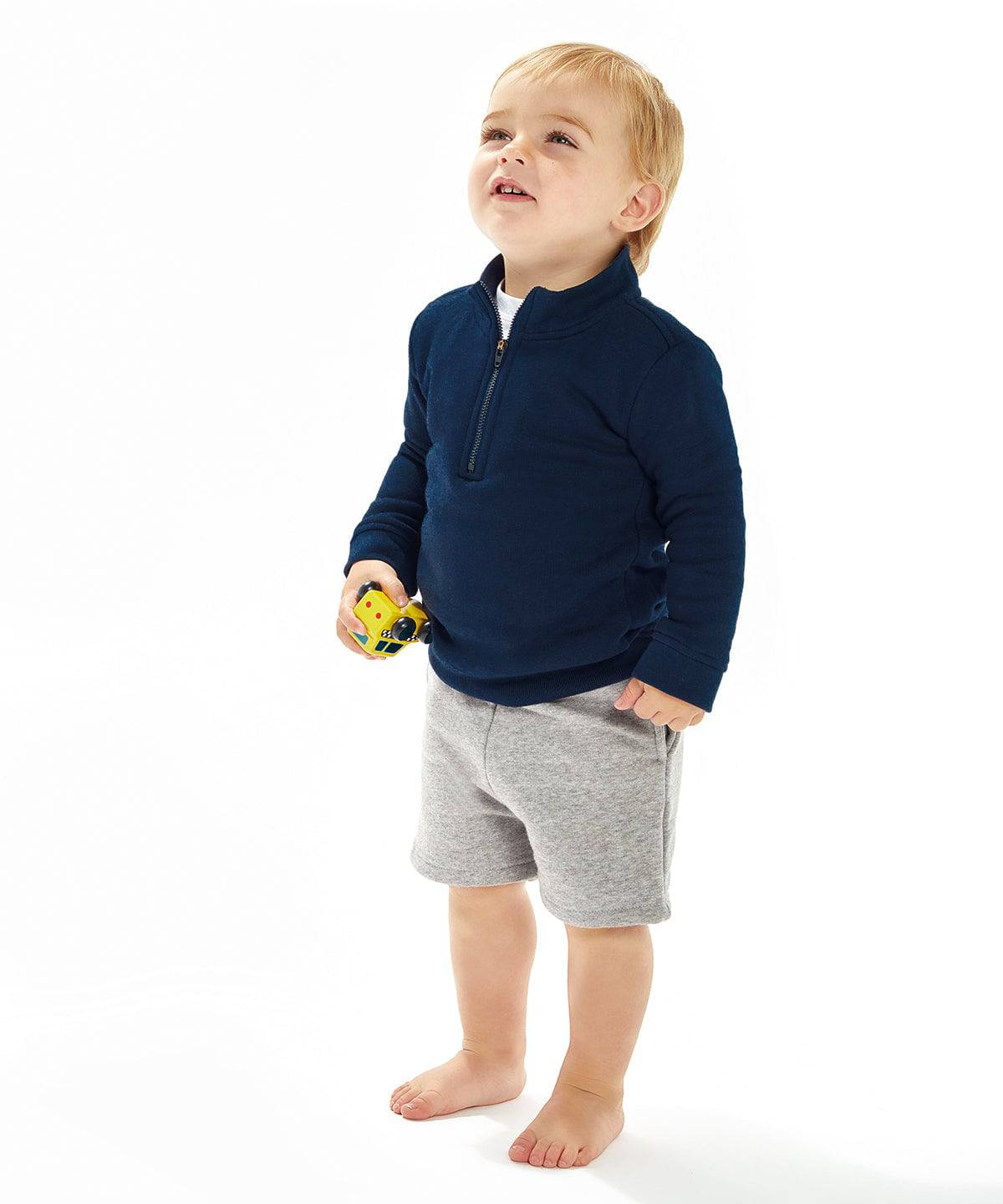 Navy - Baby ¼-zip sweatshirt