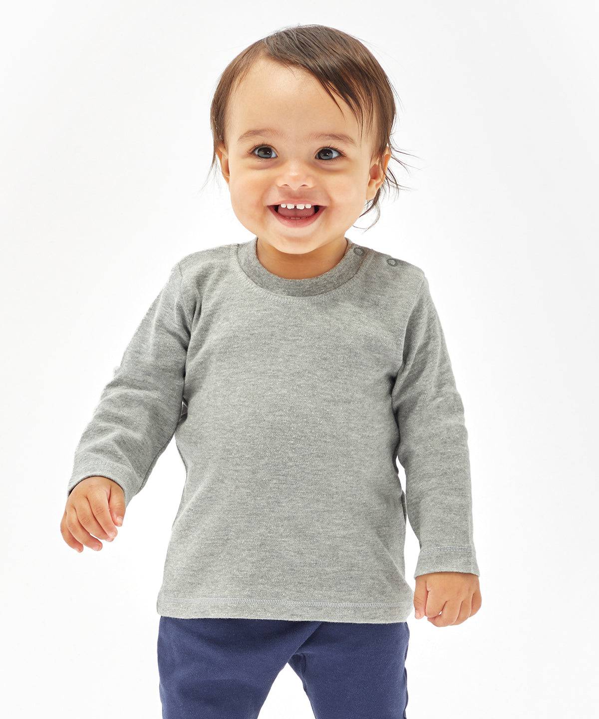 Dusty Blue - Baby long sleeve T