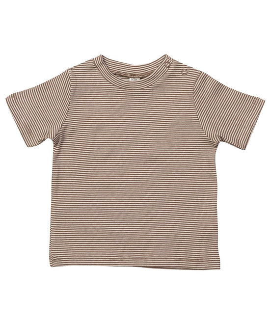 Organic Natural/Mocha - Baby stripy T