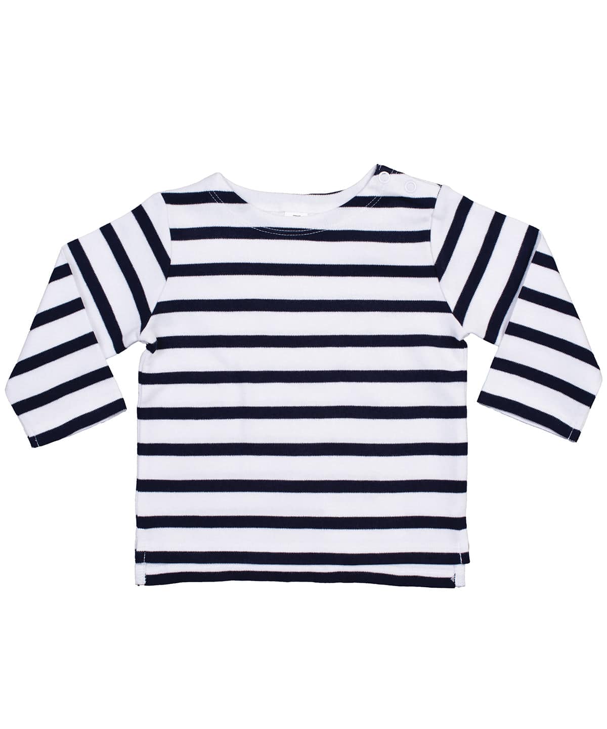 Organic White/Nautical Navy - Baby Breton top