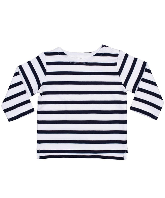 Organic White/Nautical Navy - Baby Breton top