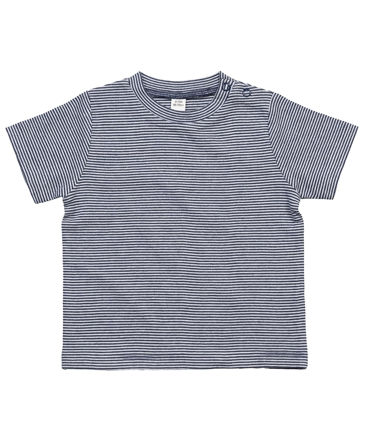 Organic White/Nautical Navy - Baby stripy T