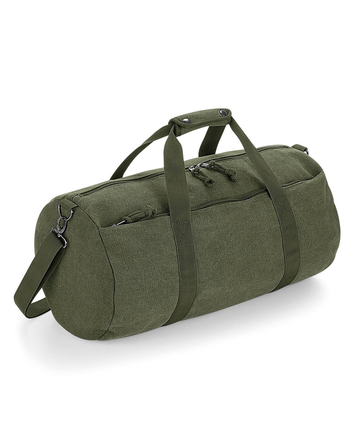 Vintage Military Green - Vintage canvas barrel bag - Garment Supplies ¦ Embroidery & Print Services