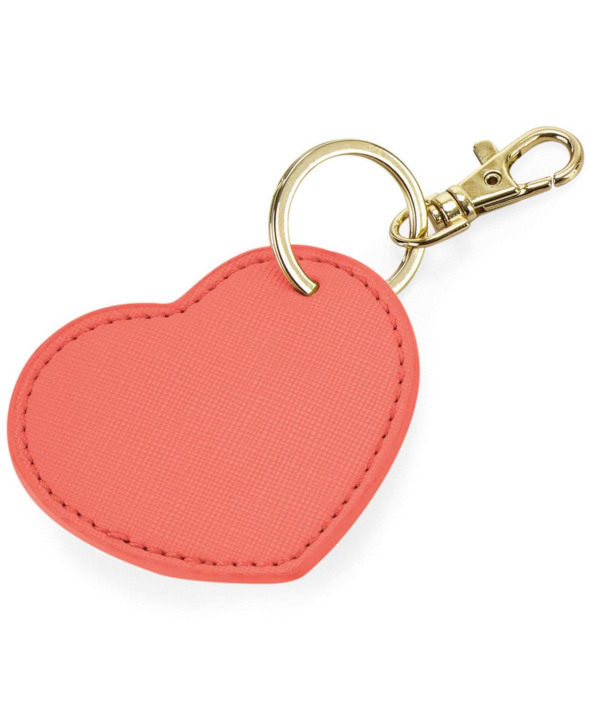 Coral - Boutique heart keyclip - Garment Supplies ¦ Embroidery & Print Services