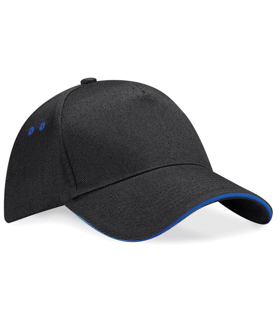 Black/Bright Royal - Ultimate 5-panel cap - sandwich peak