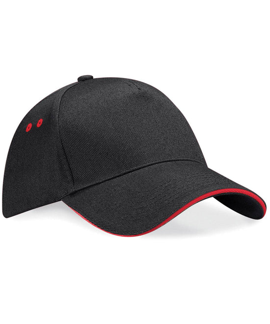 Black/Classic Red - Ultimate 5-panel cap - sandwich peak