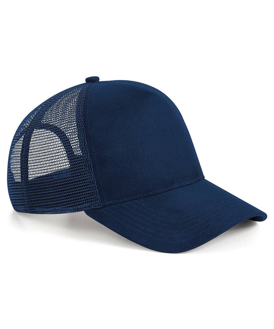 Load image into Gallery viewer, French Navy - Suede snapback trucker
