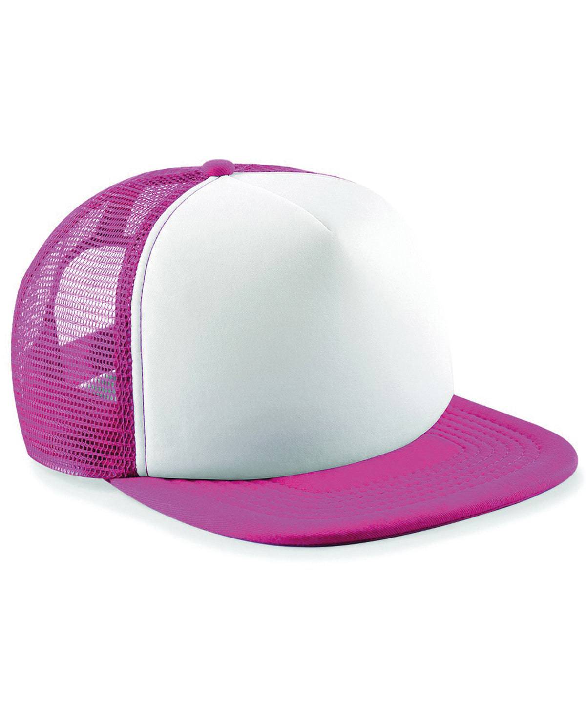 Fuchsia/White - Vintage snapback trucker - Garment Supplies ¦ Embroidery & Print Services