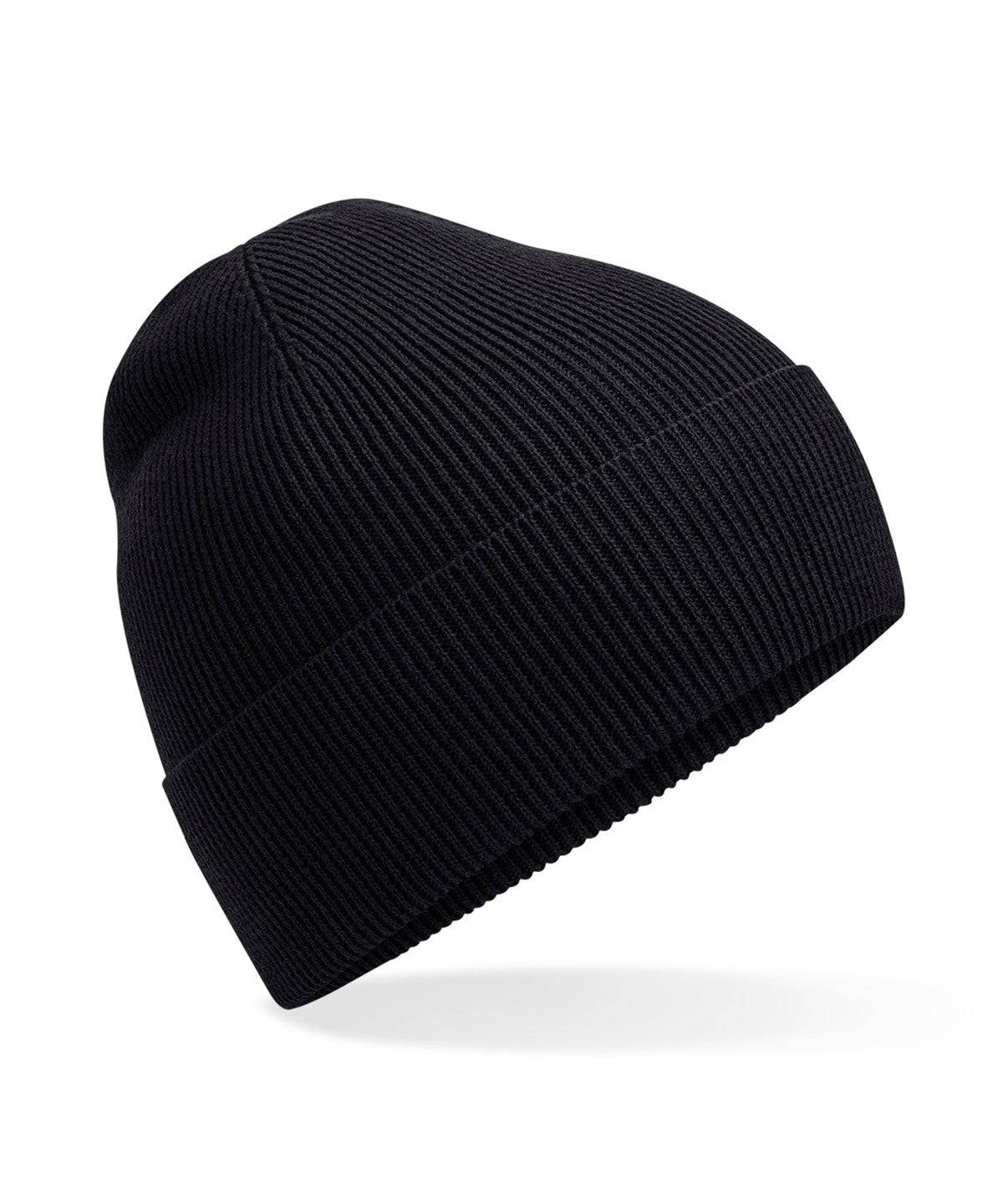 Black - Organic cotton fine knit beanie