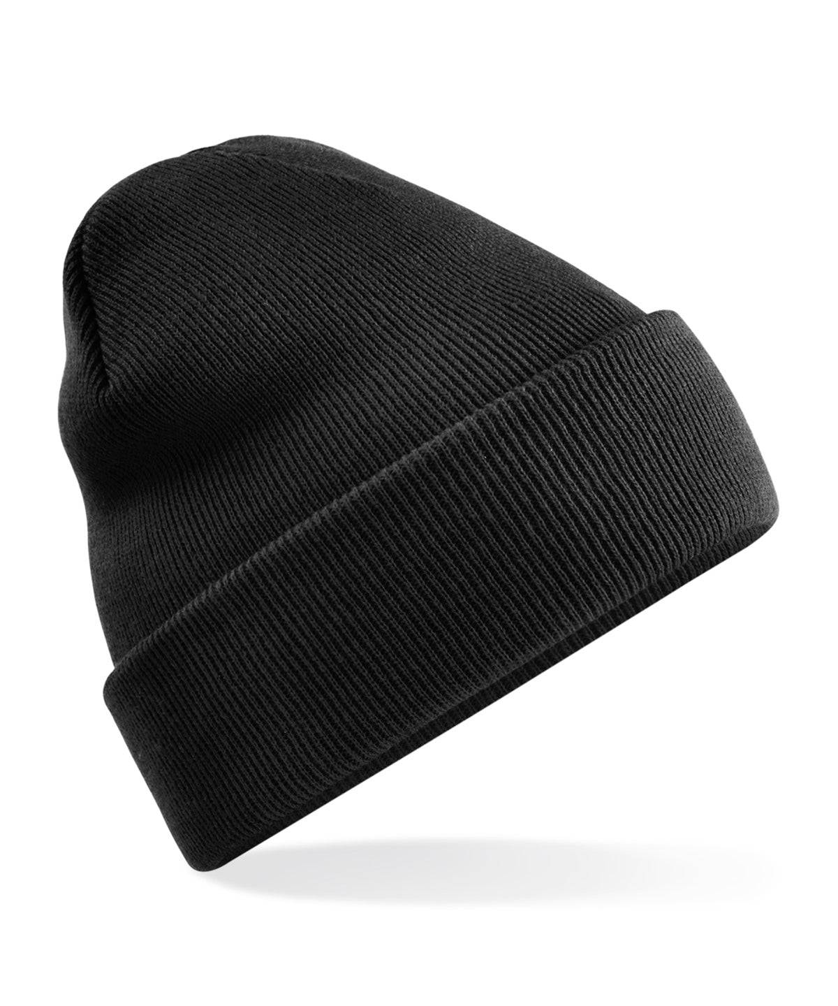 Schwarz - Recycelte Original-Beanie mit Umschlag