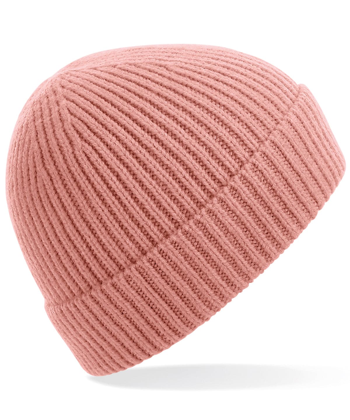 Blush - Engineered knit ribbed beanie