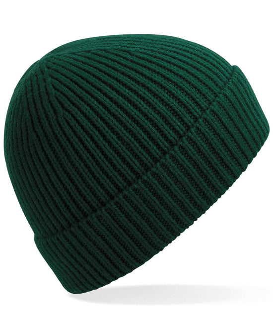 Bottle Green - Engineered knit ribbed beanie