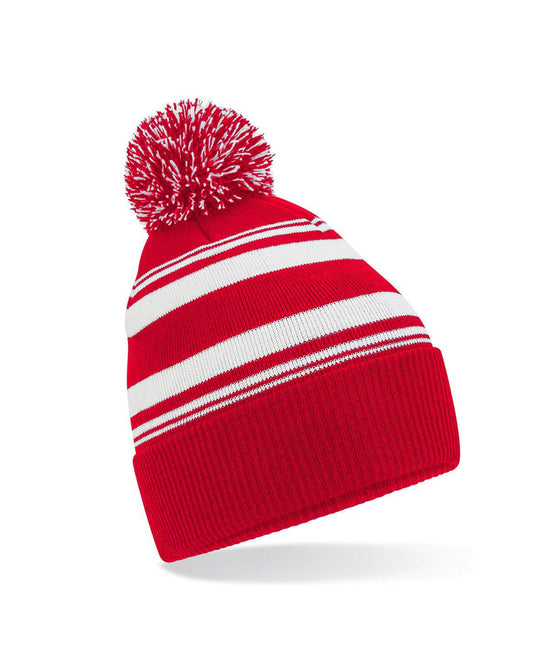Load image into Gallery viewer, Classic Red/White - Striped fan beanie
