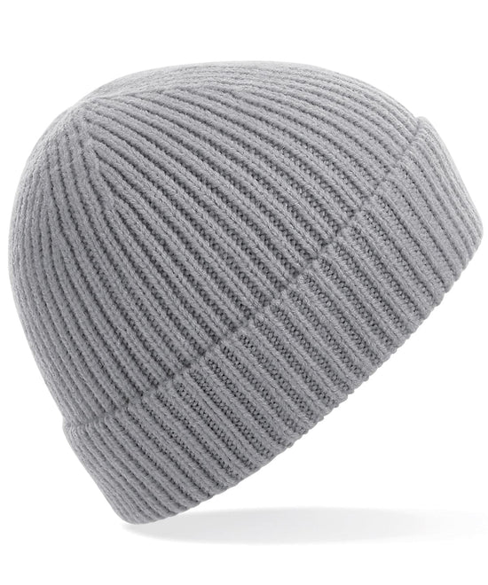 Light Grey - Engineered knit ribbed beanie
