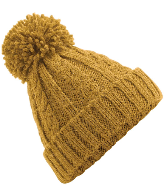 Mustard - Cable knit melange beanie