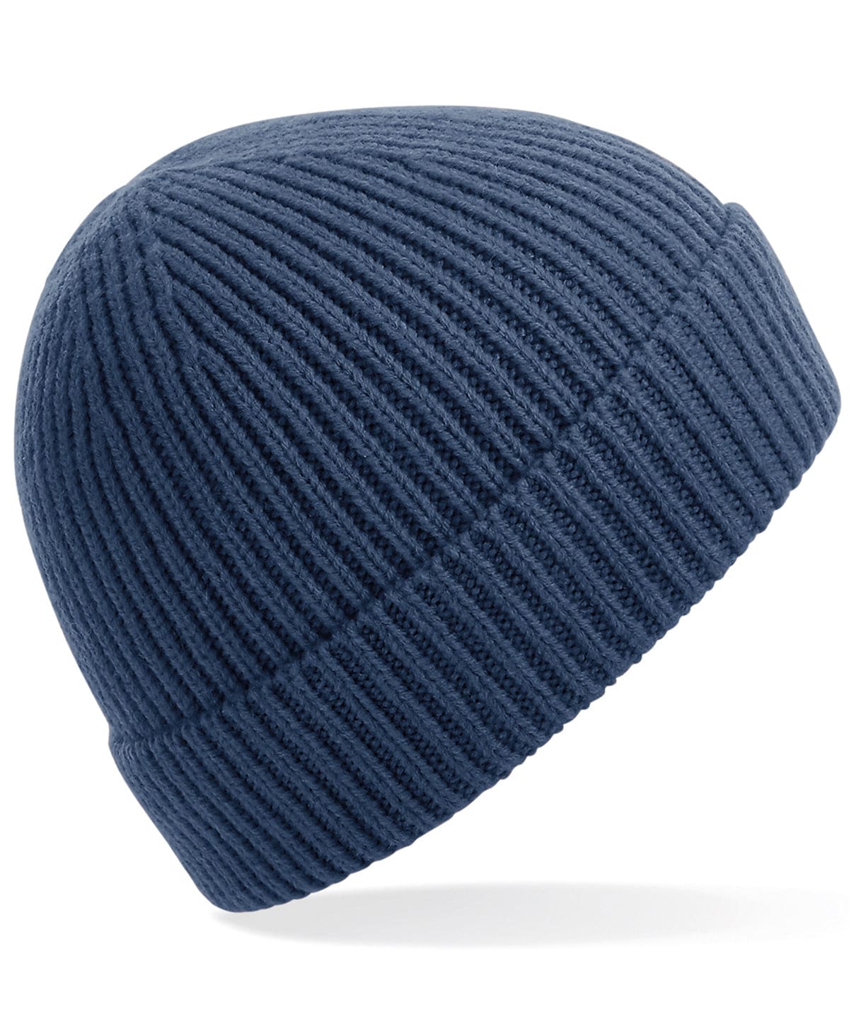 Steel Blue - Engineered knit ribbed beanie