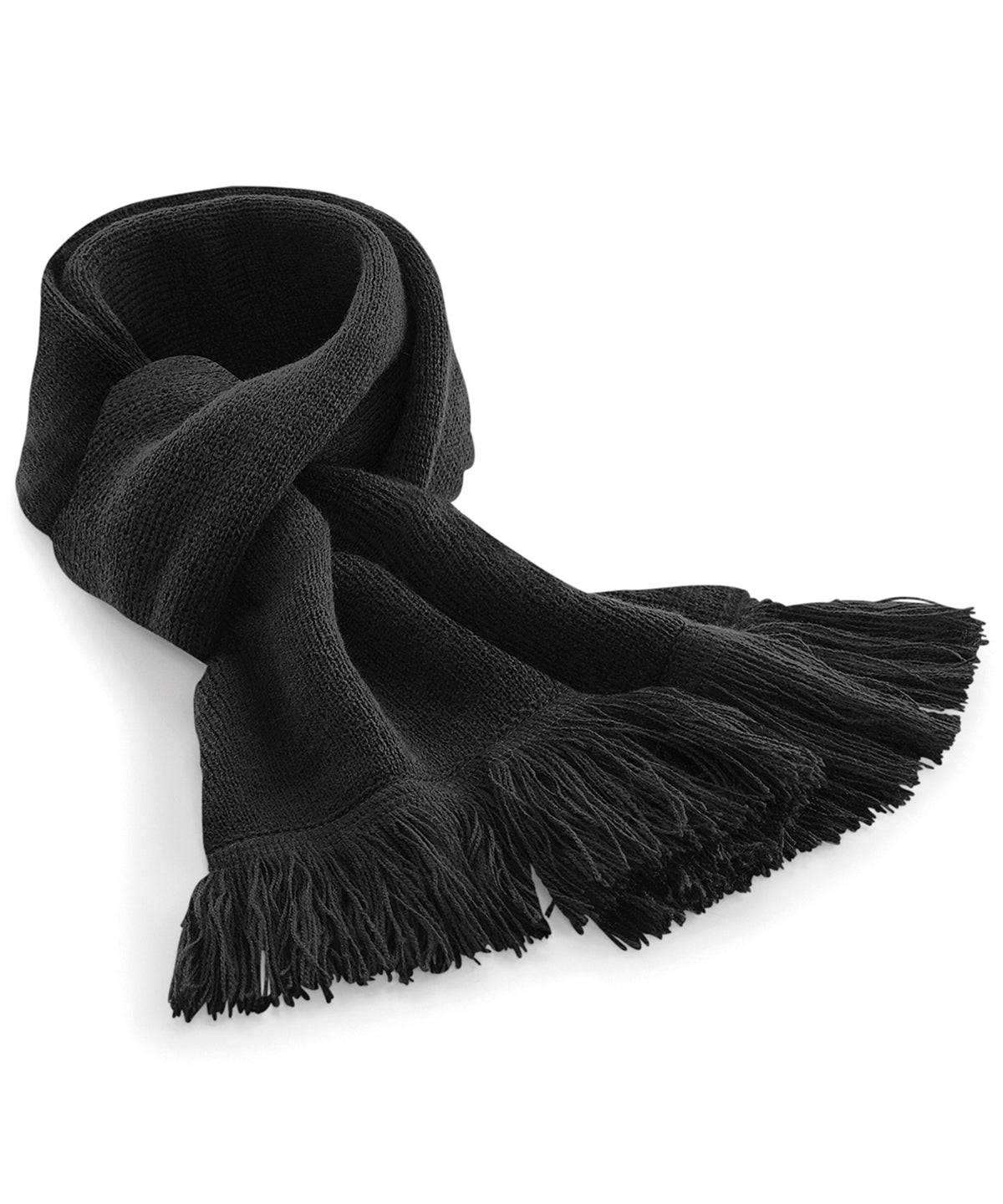 Black - Classic knitted scarf