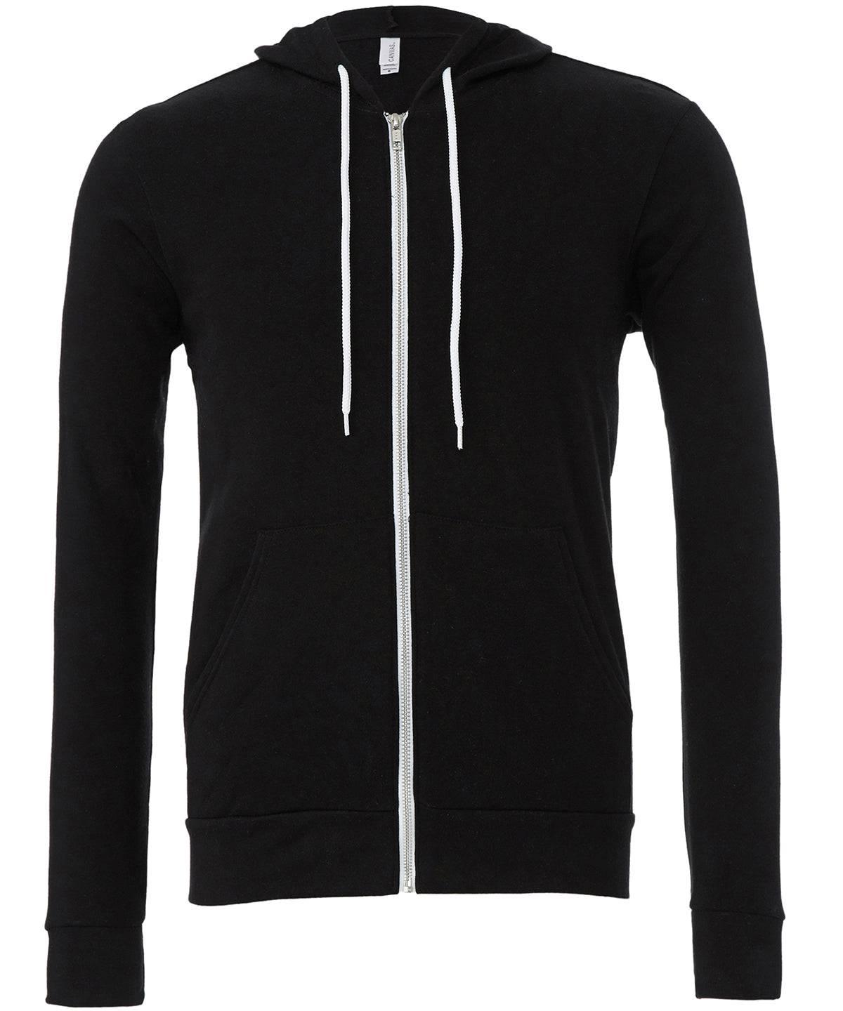 Black - Unisex polycotton fleece full-zip hoodie