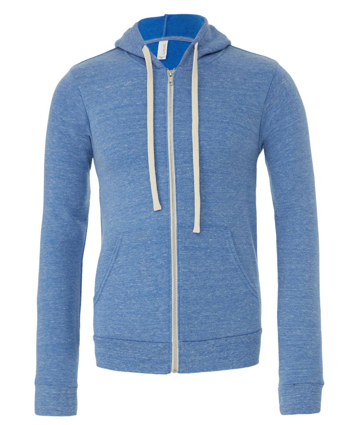 Blue Triblend - Unisex triblend full zip hoodie