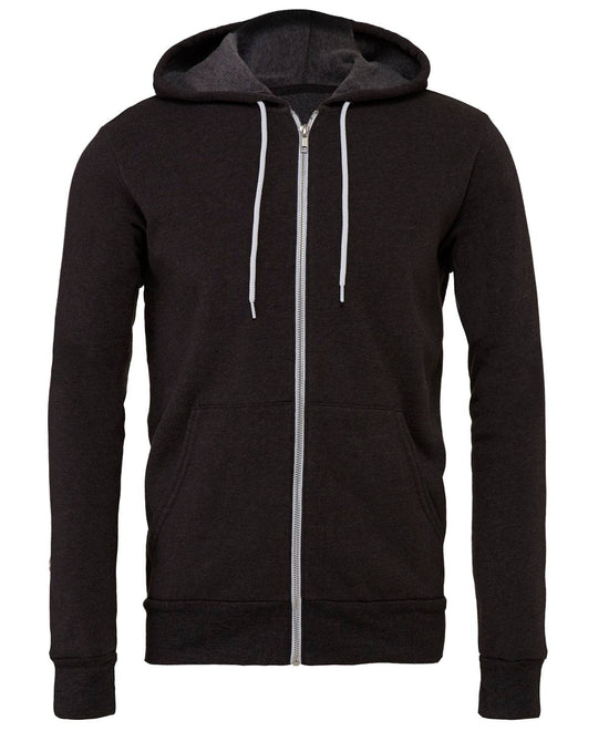 Dark Grey Heather - Unisex polycotton fleece full-zip hoodie